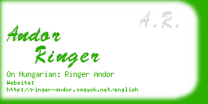 andor ringer business card